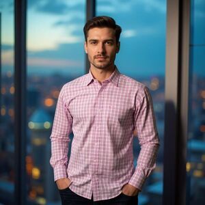 Vineyard Vines Classic Fit Murry Shirt Blue Pink Check Button Up Size XL #83